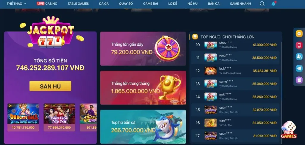 Trò chơi slot nổ hũ VN88